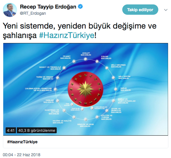 Cumhurbaşkanı Erdoğan'dan yeni sistemi anlatan tanıtım videosu paylaşımı